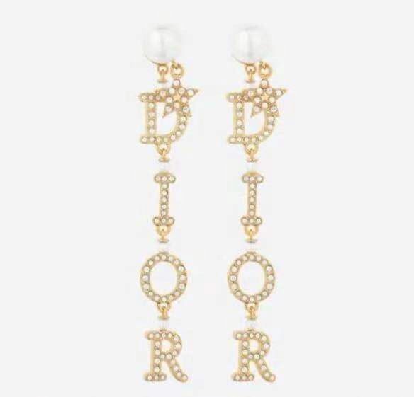 Dior飾品 迪奧經典熱銷新款字母長款耳釘耳環耳吊  zgd1139